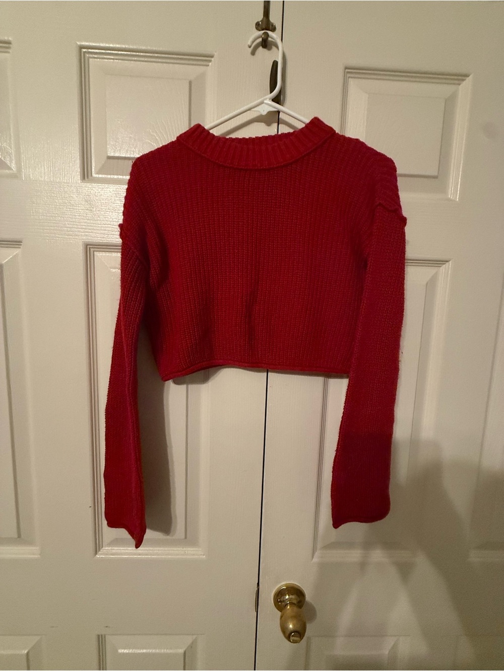 wild fable Red Cropped Knit Sweater Top